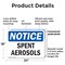 Signmission Spent Aerosols, 24 in W x Rectangle, Plastic OS-2PACK-NS-P-1824-L-18383 - alternate 8